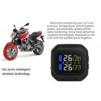Motorcykel Dæktryksovervågningssystem TPMS Trådløs LCD-skærm