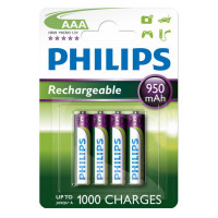 Philips Genopladelige AAA batterier - 4 stk