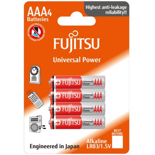 Fujitsu AAA / LR03 Universal Power - 4 stk batterier 