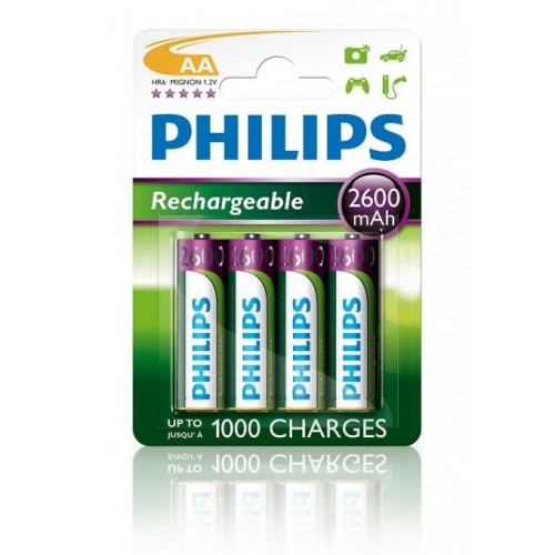 Philips Genopladelige AA batterier - 4 stk